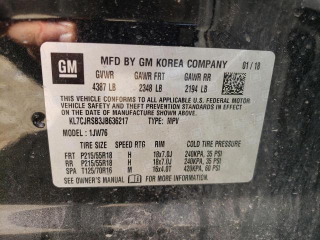 2018 CHEVROLET TRAX PREMI KL7CJRSB3JB636217