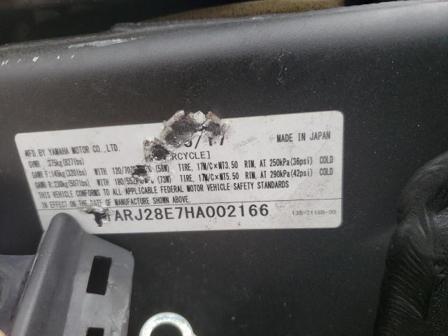 2017 YAMAHA YZFR6 JYARJ28E7HA002166