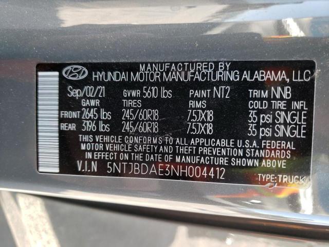 2022 HYUNDAI SANTA CRUZ 5NTJBDAE3NH004412