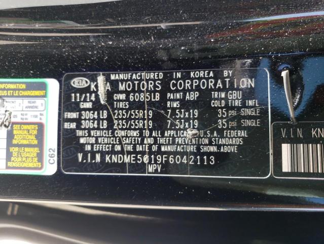 2015 KIA SEDONA SXL KNDME5C19F6042113