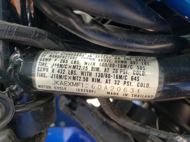 2006 KAWASAKI NINJA 250 JKAEXMF126DA20631