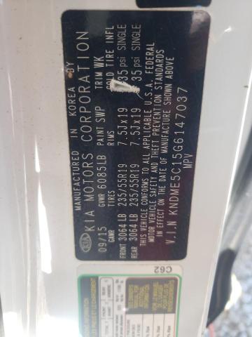 2016 KIA SEDONA SXL KNDME5C15G6147037