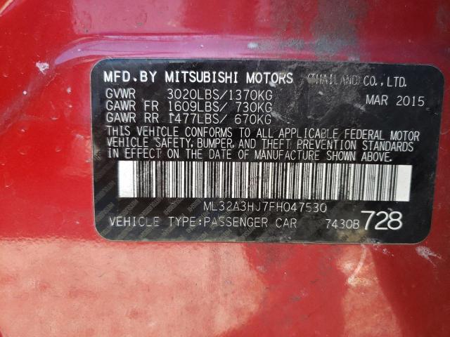 2015 MITSUBISHI MIRAGE DE ML32A3HJ7FH047530