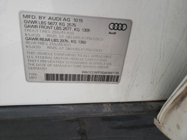 2016 AUDI SQ5 PREMIU WA1CCAFP3GA066135