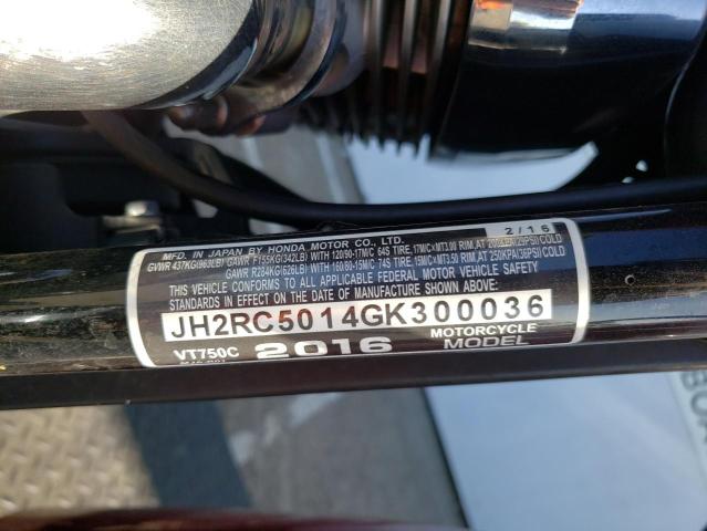 2016 HONDA VT750 C JH2RC5014GK300036