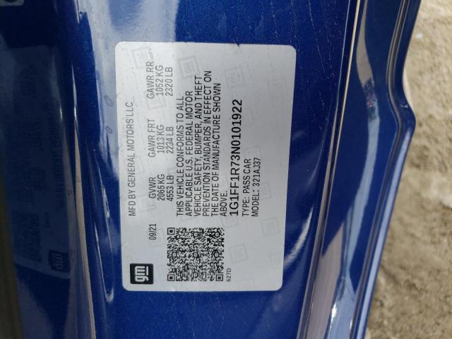 2022 CHEVROLET CAMARO LT1 1G1FF1R73N0101922