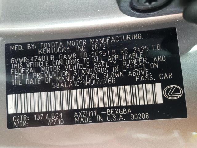 2021 LEXUS ES 300H LU 58AEA1C11MU011766