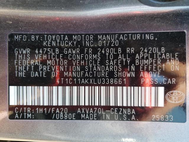 2020 TOYOTA CAMRY LE - 4T1C11AKXLU338661