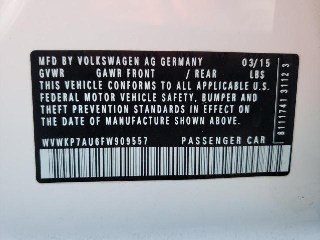 2015 VOLKSWAGEN E-GOLF LIM WVWKP7AU6FW909557