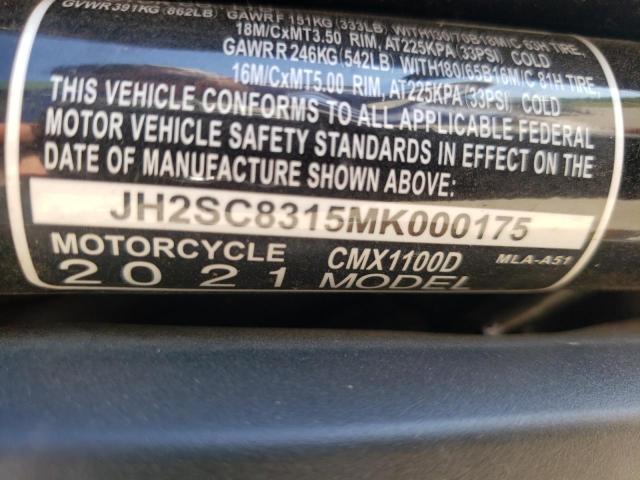 2021 HONDA CMX1100 D JH2SC8315MK000175