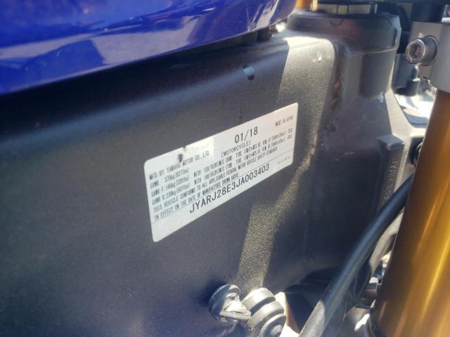 2018 YAMAHA YZFR6 JYARJ28E3JA003403