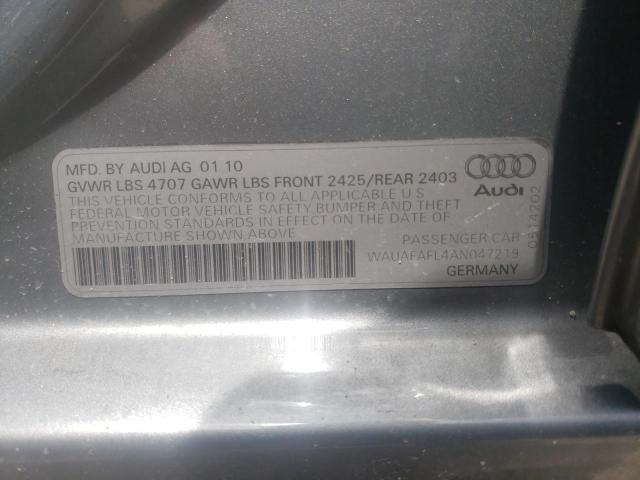 2010 AUDI A4 PREMIUM - WAUAFAFL4AN047219