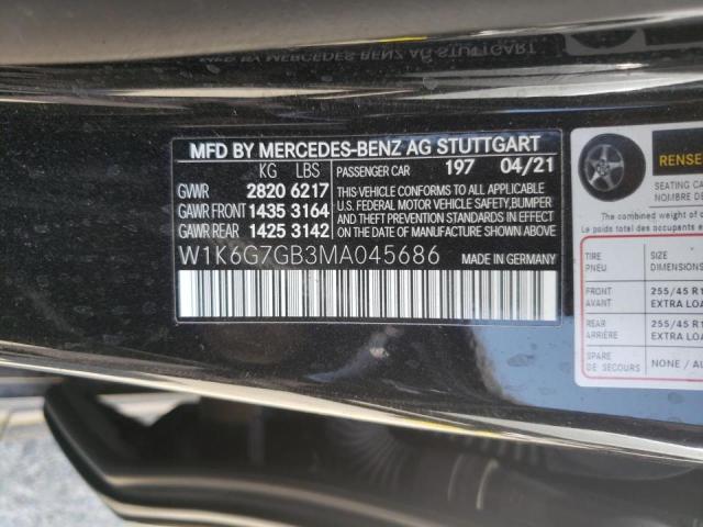 2021 MERCEDES-BENZ S 580 4MAT W1K6G7GB3MA045686