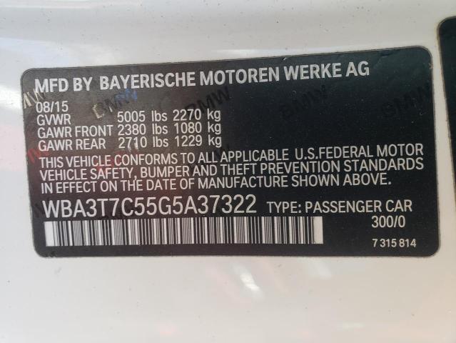 2016 BMW 435 XI WBA3T7C55G5A37322