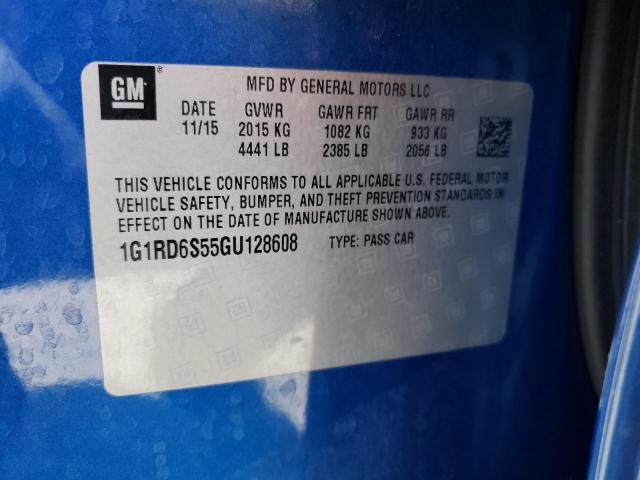 2016 CHEVROLET VOLT LTZ 1G1RD6S55GU128608