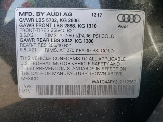 2018 AUDI SQ5 PRESTI WA1C4AFY2J2112562