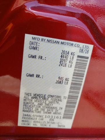 2019 NISSAN ALTIMA EDI 1N4AL4FV4KC103161