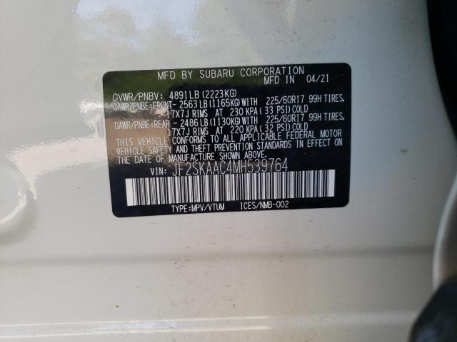 2021 SUBARU FORESTER JF2SKAAC4MH539764