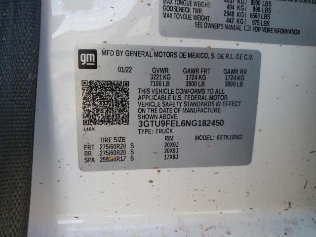 2022 GMC SIERRA LIM 3GTU9FEL6NG182450