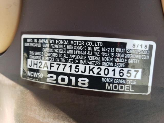 2018 HONDA NCW50 JH2AF7715JK201657