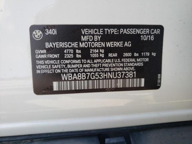 2017 BMW 340 XI WBA8B7G53HNU37381
