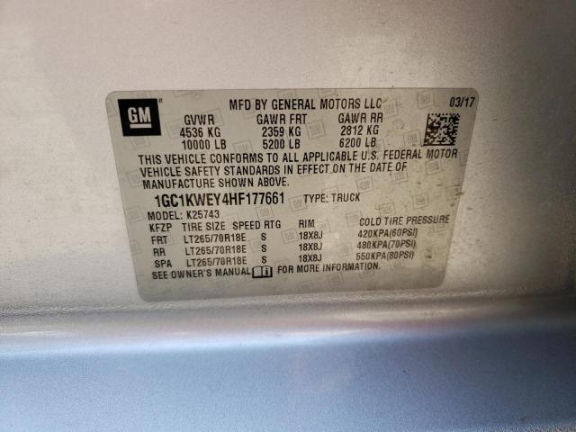 2017 CHEVROLET 2500 HD 1GC1KWEY4HF177661