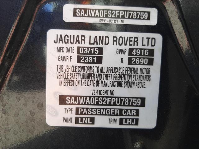 2015 JAGUAR XF 2.0T PR SAJWA0FS2FPU78759