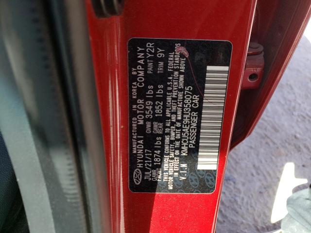 2017 HYUNDAI ACCENT SPO KMHCU5AE9HU358075