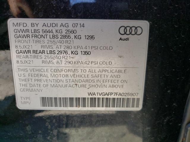 2015 AUDI SQ5 PRESTI WA1VGAFP7FA025907