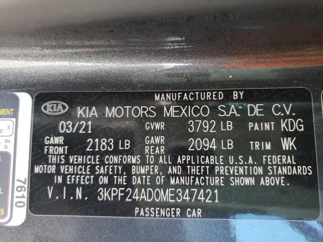 3KPF24AD0ME347421 Kia Forte FE 10