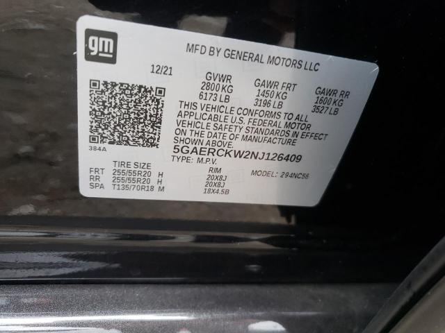 2022 BUICK ENCLAVE PR 5GAERCKW2NJ126409