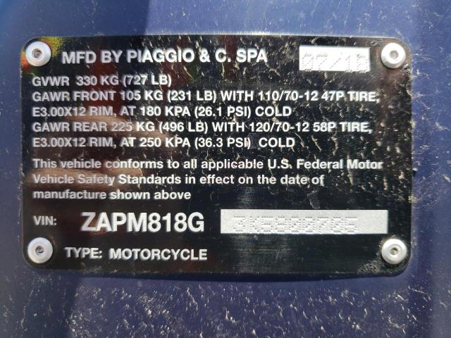 2019 VESPA PX 150 ZAPM818G3K5900705