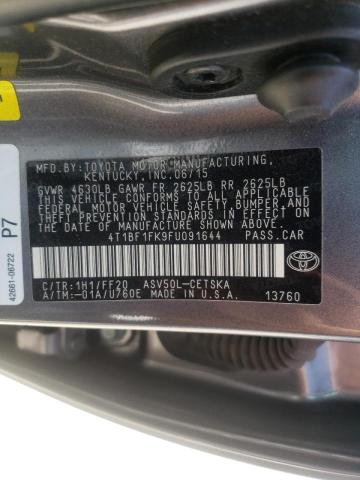 2015 TOYOTA CAMRY LE 4T1BF1FK9FU091644
