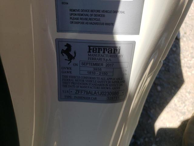 2018 FERRARI 488 GTB - ZFF79ALA1J0230986