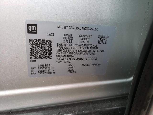2022 BUICK ENCLAVE PR 5GAERCKW4NJ122023