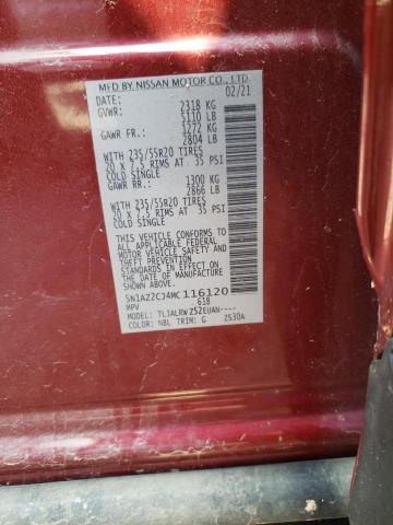 2021 NISSAN MURANO SL 5N1AZ2CJ4MC116120