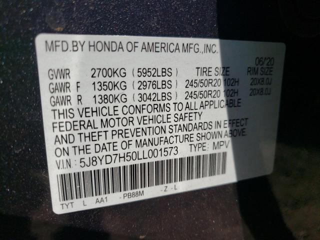 2020 ACURA MDX SPORT 5J8YD7H50LL001573