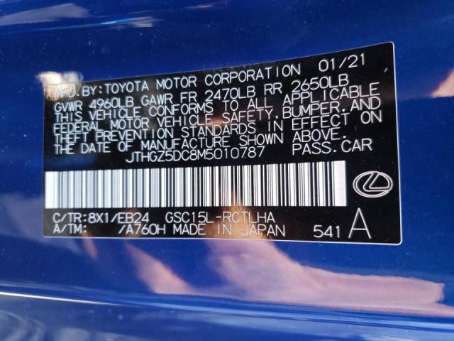 2021 LEXUS RC 350 BAS JTHGZ5DC8M5010787