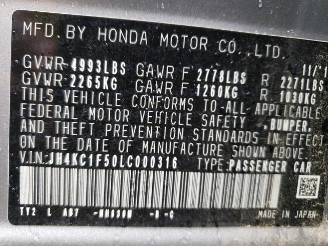 2020 ACURA RLX TECHNO JH4KC1F50LC000316