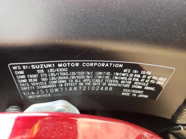 2007 SUZUKI GSX1300 RZ - JS1GW71A872102488