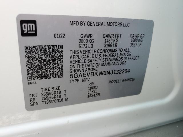 2022 BUICK ENCLAVE PR 5GAEVBKW6NJ132204