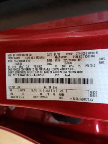 2020 FORD RANGER 1FTER4EH7LLA03238