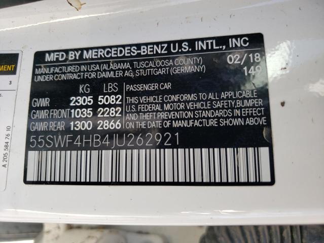 2018 MERCEDES-BENZ C 350E 55SWF4HB4JU262921