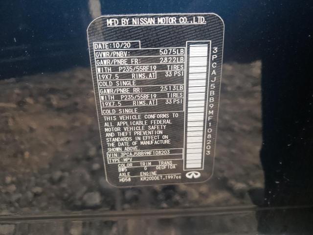 2021 INFINITI QX50 LUXE 3PCAJ5BB9MF108203