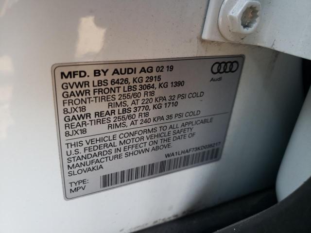 VIN WA1LHAF73KD035217 2019 Audi Q7, Premium Plus no.10