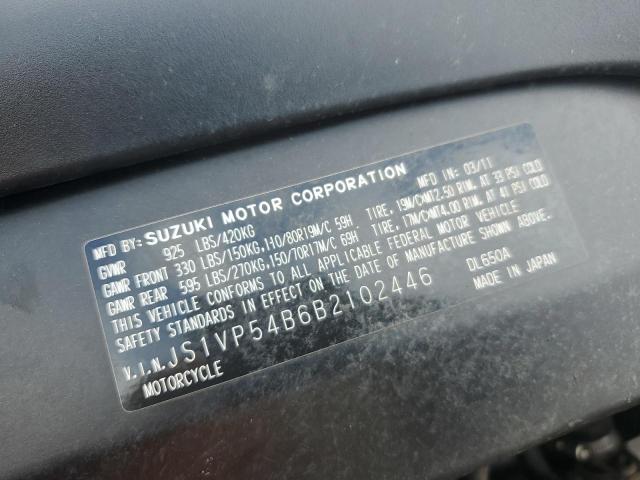 2011 SUZUKI DL650 A JS1VP54B6B2102446