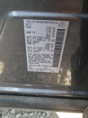 2021 NISSAN MURANO SL 5N1AZ2CJ0MC136316