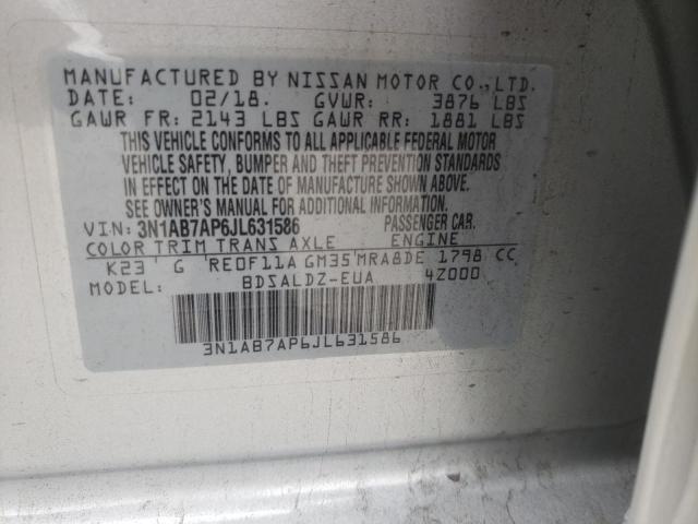 2018 NISSAN SENTRA S/S 3N1AB7AP6JL631586