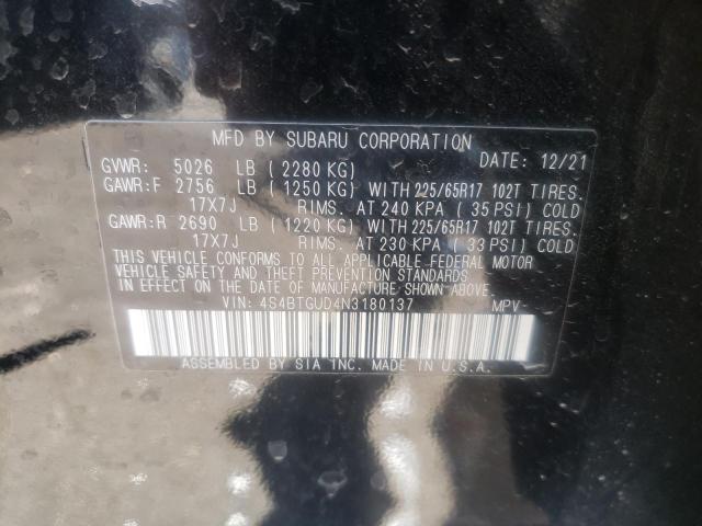 2022 SUBARU OUTBACK WI 4S4BTGUD4N3180137