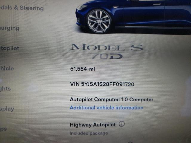 2015 TESLA MODEL S 70 5YJSA1S28FF091720